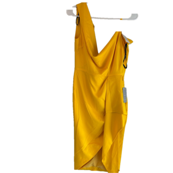 COPY - Lavish Alice Yellow Ruched Asymmetrical Cocktail Dress - Picture 1 of 5